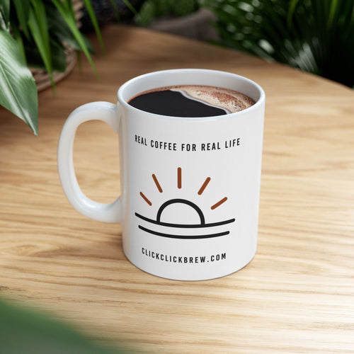 Coffee, Caffeine, Breakfast Mug | Sunrise Illustration Ceramic Mug